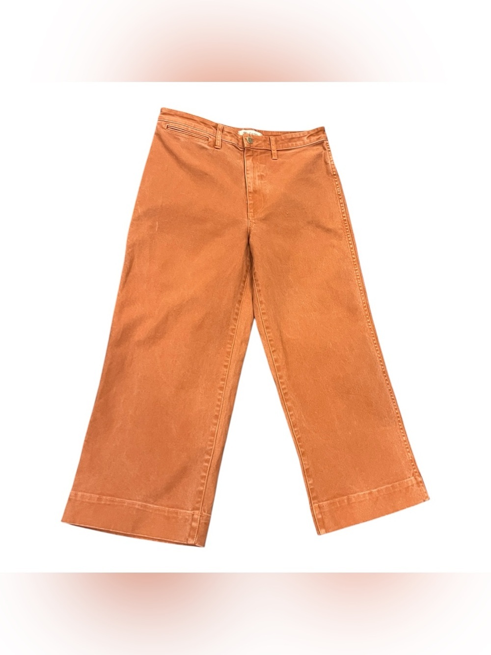 Madewell Emmett orange wide leg crop pants size 30